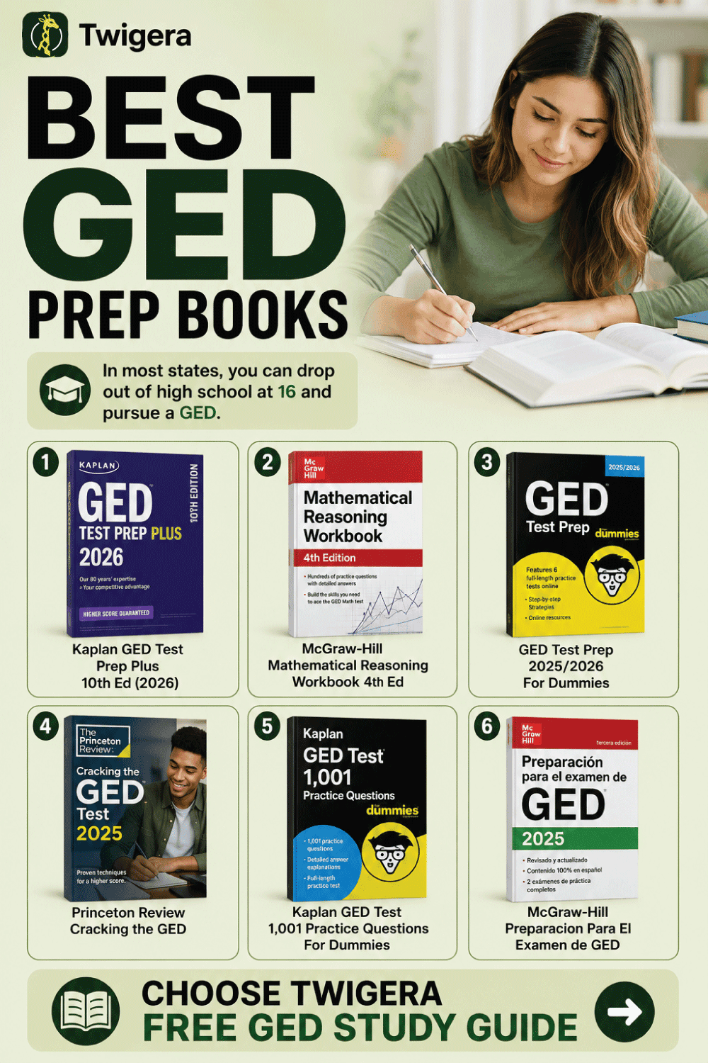 Pin: Best GED Prep Books for 2026: 6 Honest Picks (+ What to Skip)